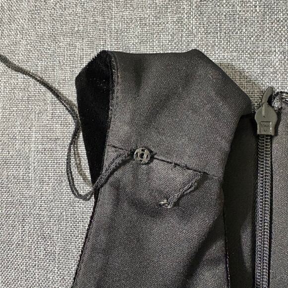 Adrianna Papell Dress Women 8 Black Burnout Velvet Striped Formal Evening - Picture 7 of 7